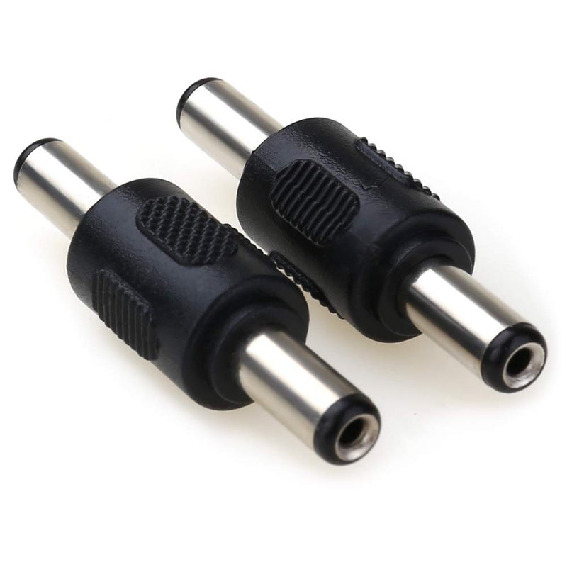 MOBOREST 12V 5.5mm x 2.1mm DC Power Connector Adapter, 12/24V Male to Male Power Jack Socket for Led Strip CCTV Security Camera Cable Wire Ends Plug Barrel -2PCS - Image 1